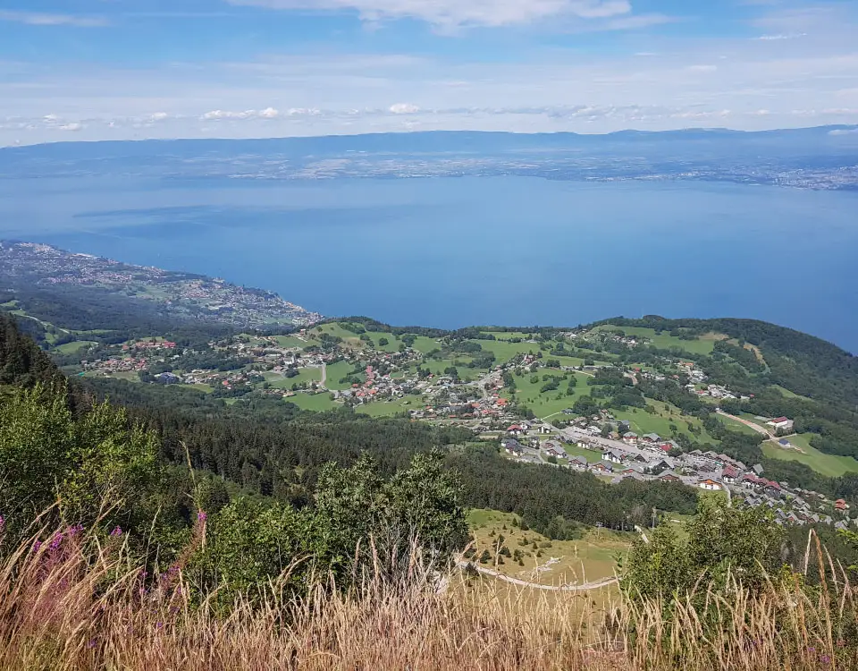 Lake Geneva and mountains